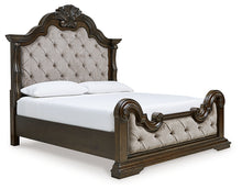 Load image into Gallery viewer, Maylee Queen Upholstered Bed with Mirrored Dresser
